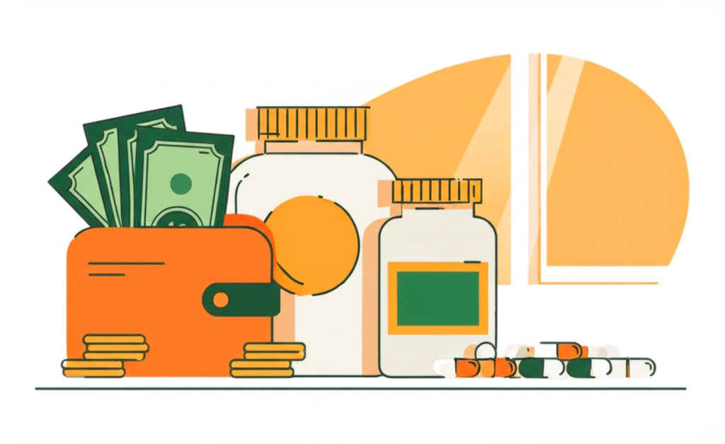 Bryan Johnson's Protocol on a Budget - Wallet with supplements representing affordable longevity stack